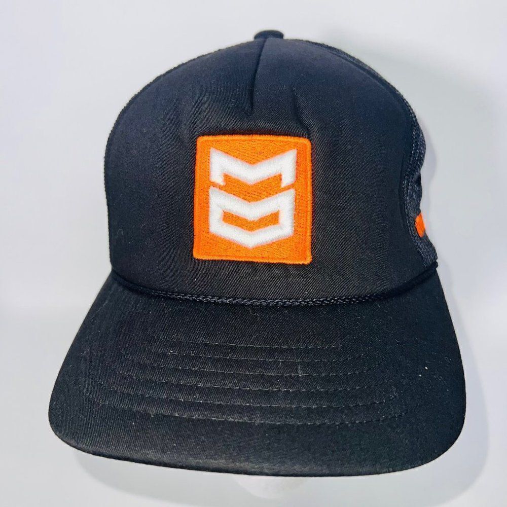 MTN OPS Shooter Hat Black / Orange Truckers Hat Adjustable‎